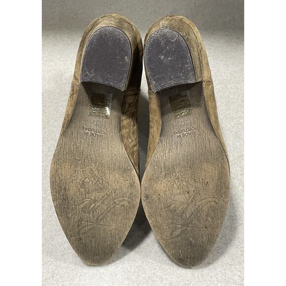 Free People Keyhole Leather Tan Chunky Heel Ankle Boot Women’s Size 6.5 (37) - Picture 6 of 11